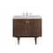 James Martin Vanities Amberly 36in Single Vanity, Mid-Century Walnut w/ 3 CM Eternal Jasmine Pearl Top 670-V36-WLT-3EJP - alternate 1